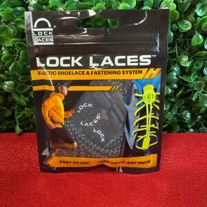 New Lock Laces Elastic Black Shoelace and Fastening System Kids And Adults